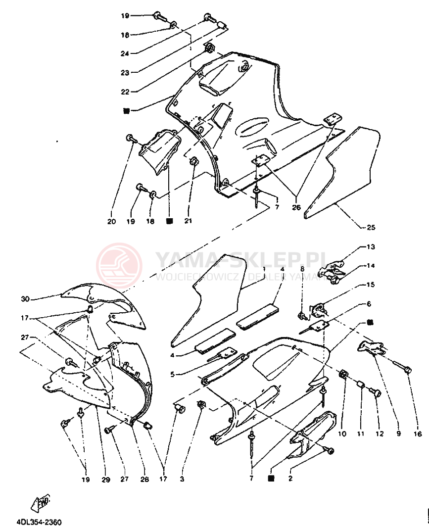 Schemat "POKRYWA SILNIKA 2" do Yamaha TZR125