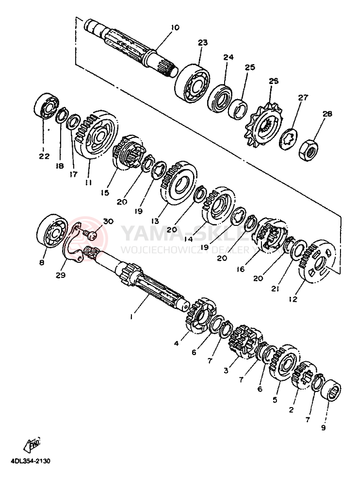 Schemat "Skrzynia biegów " do Yamaha TZR125