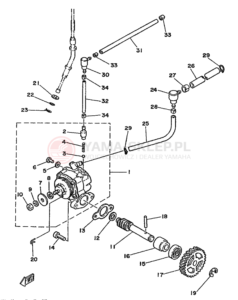 Schemat "Pompa olejowa" do Yamaha DT125-MX