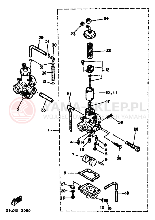 Schemat "Gaźnik" do Yamaha RD350LC