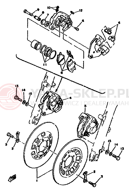 Schemat "Koło przód" do Yamaha XS750