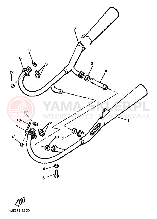Schemat "Wydech końcowy" do Yamaha XS400