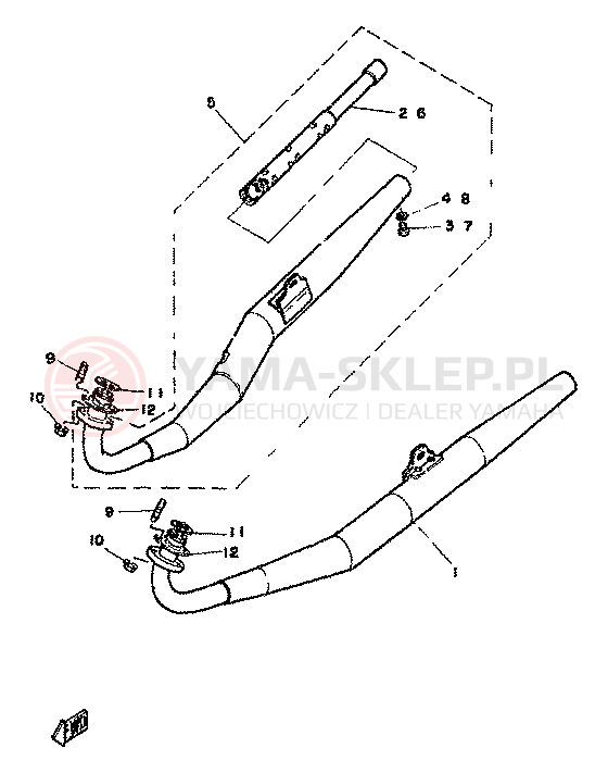 Schemat "Wydech końcowy" do Yamaha RD350LC