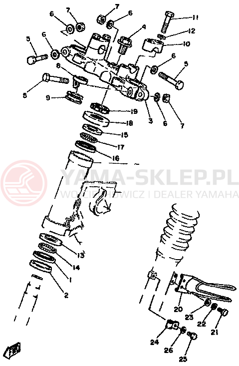 Schemat "Półki zawieszenia" do Yamaha XT250