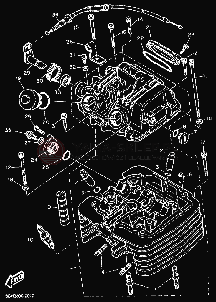 Schemat "głowica" do Yamaha TT600R