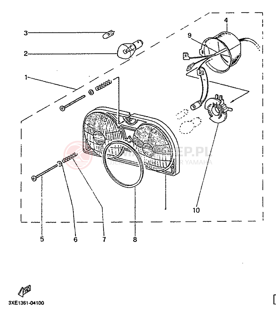 Schemat "Lampa przód" do Yamaha TDR125