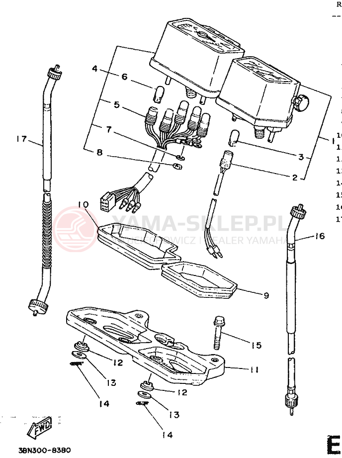 Schemat "licznik" do Yamaha DT125R