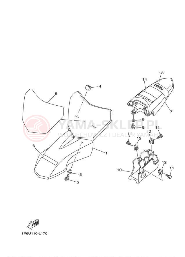 Schemat "błotnik" do Yamaha TTR50E TTR50EE