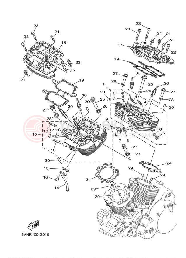 Schemat "głowica" do Yamaha ROAD STAR S XV17ASEP/XV17ASECP