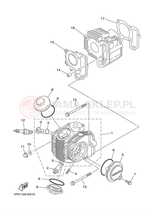 Schemat "głowica" do Yamaha TTR50E TTR50EE