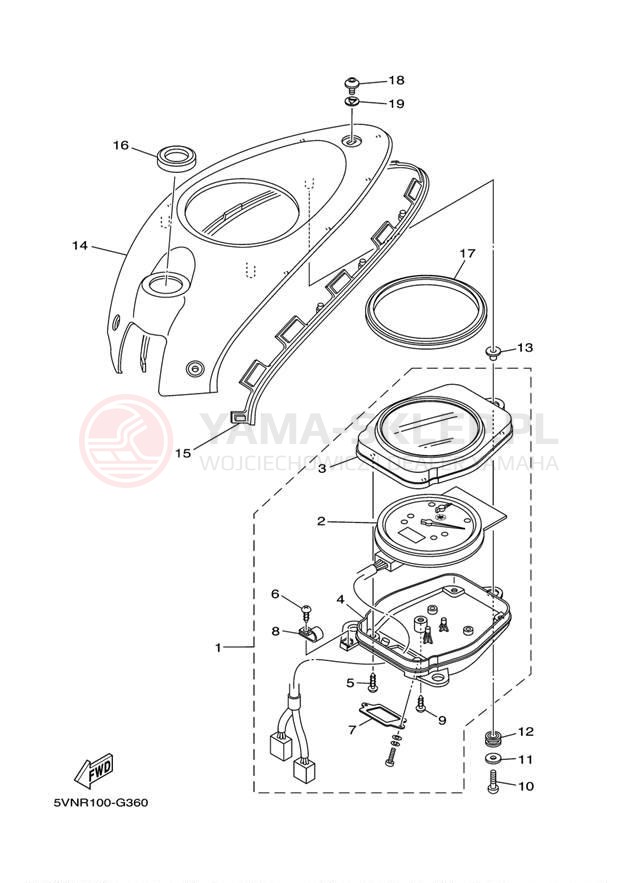 Schemat "licznik" do Yamaha ROAD STAR S XV17ASEP/XV17ASECP