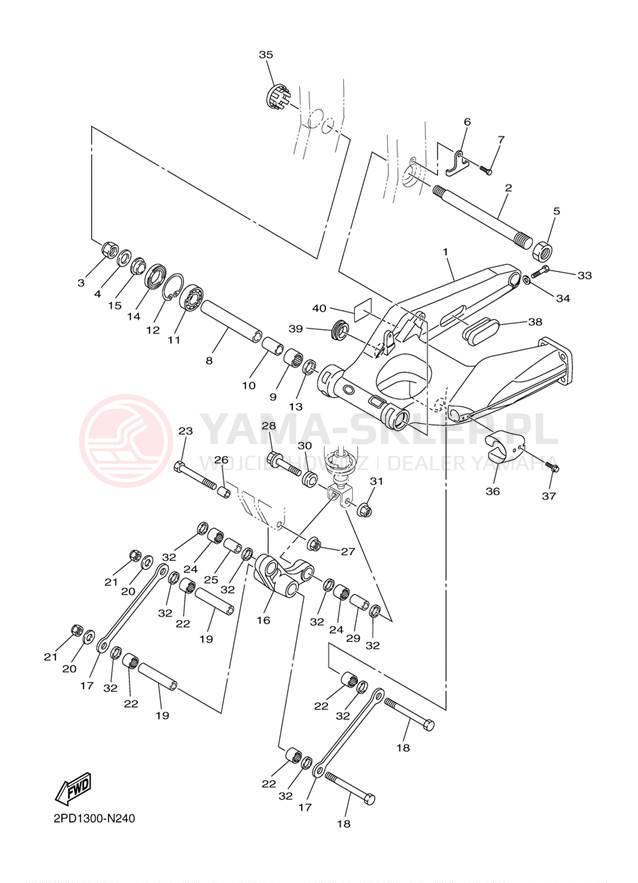 Schemat "wahacz" do Yamaha FJR1300E FJR13ESECR/FJR13ESER