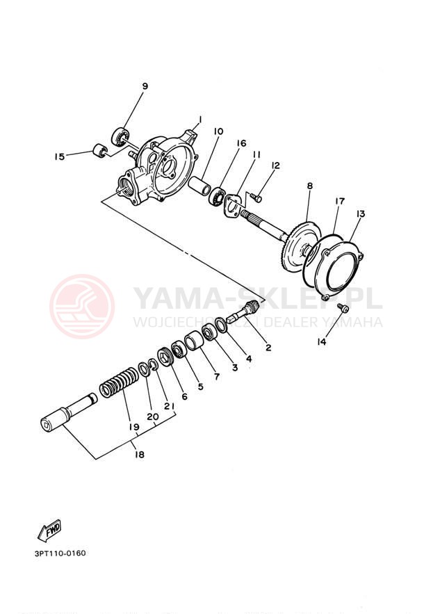 Schemat "Wał napędowy" do Yamaha PW50 PW50E1