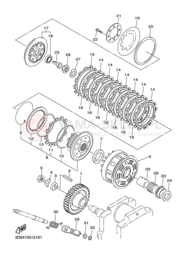 Schemat "sprzęgło" do Yamaha STRYKER XVS13CECBY/XVS13CEGY