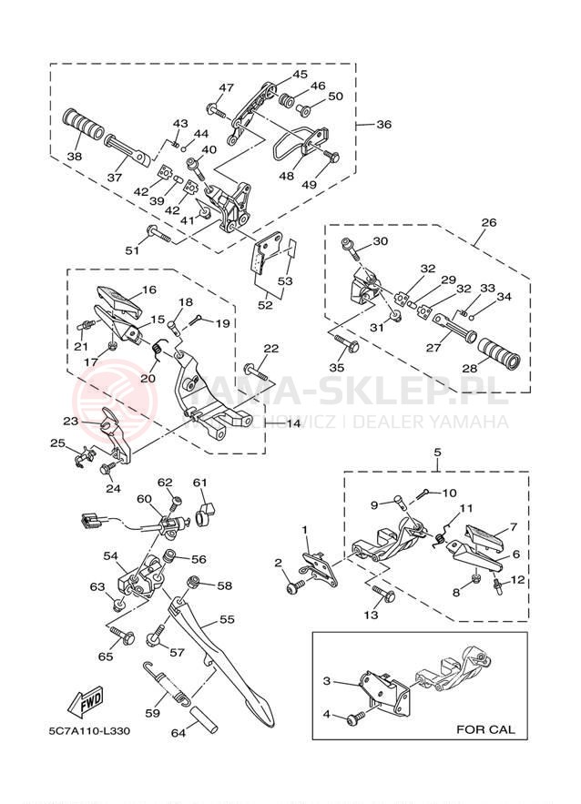 Schemat "Stopka postojowa i podnóżki" do Yamaha RAIDER S XV19CSEL/XV19CSECL