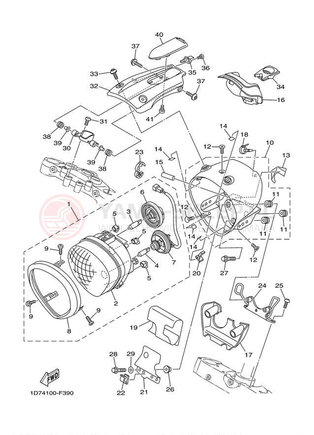 Schemat "Lampa przód" do Yamaha ROADLINER S XV19SEL/XV19SECL