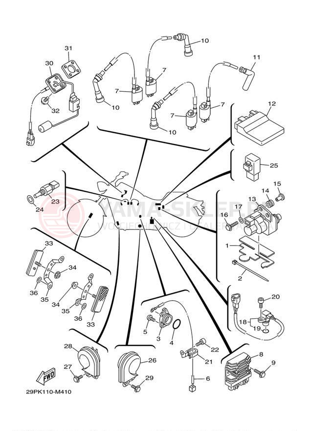 Schemat "układ elektryczny" do Yamaha RAIDER XV19CER/XV19CECR