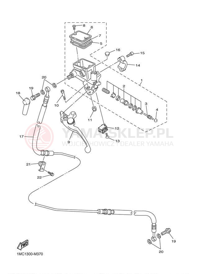 Schemat "Pompa hamulcowa przednia" do Yamaha FJR1300E FJR13ESECR/FJR13ESER
