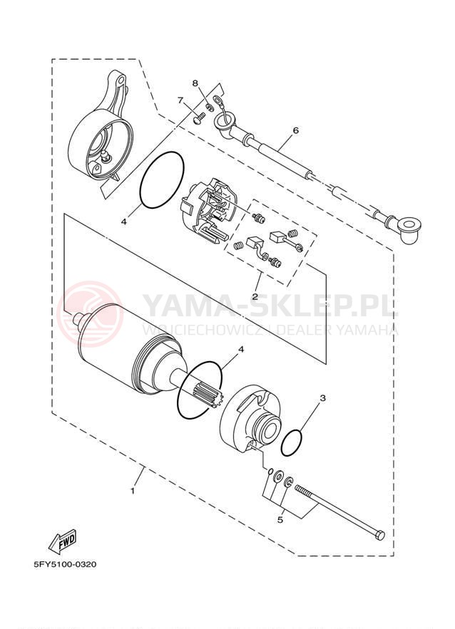 Schemat "rozrusznik" do Yamaha TW200 TW200E1/TW200E1C