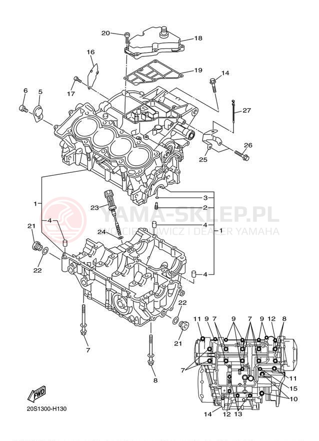 Schemat "Obudowa silnika" do Yamaha FZR6 FZ6RER/FZ6RECR