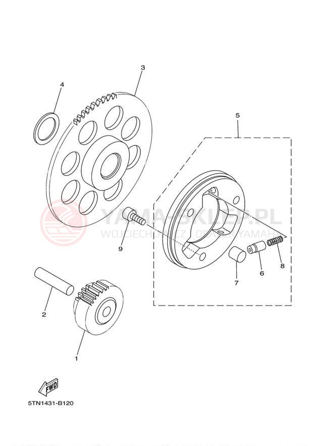 Schemat "rozrusznik" do Yamaha TTR110E TTR110EE