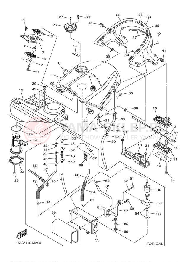 Schemat "zbiornik paliwa" do Yamaha FJR1300E FJR13ESECR/FJR13ESER