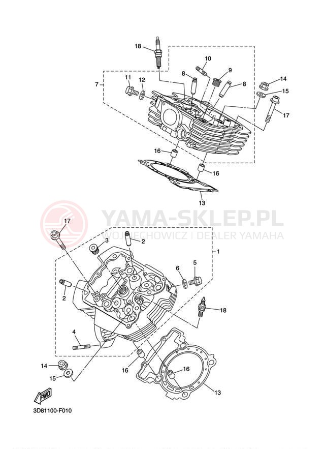 Schemat "głowica" do Yamaha STRYKER XVS13CECBY/XVS13CEGY