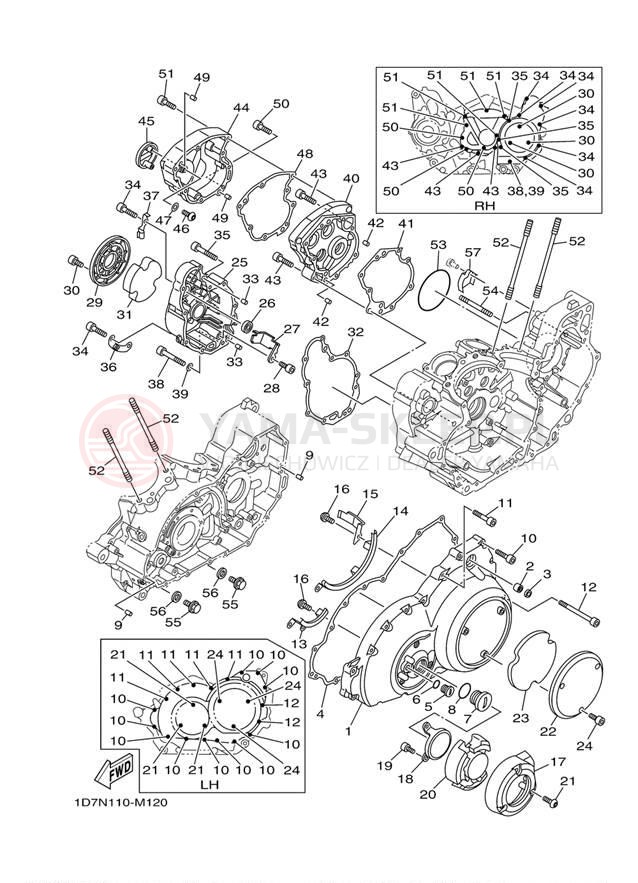 Schemat "Pokrywa silnika" do Yamaha ROADLINER S XV19SEL/XV19SECL