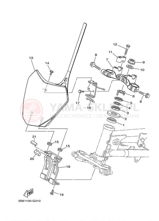 Schemat "Półki zawieszenia" do Yamaha TTR110E TTR110EE
