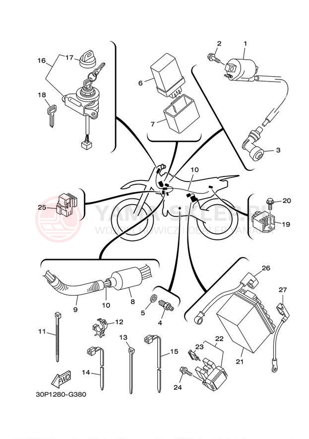 Schemat "układ elektryczny" do Yamaha TTR125LE TTR125LEE
