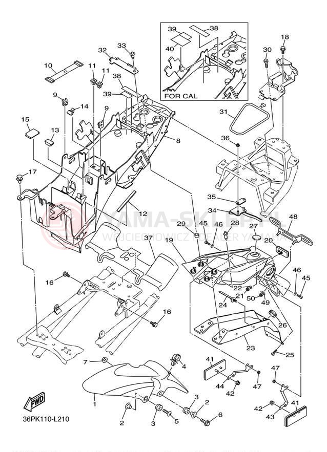 Schemat "błotnik" do Yamaha FZR6 FZ6RER/FZ6RECR