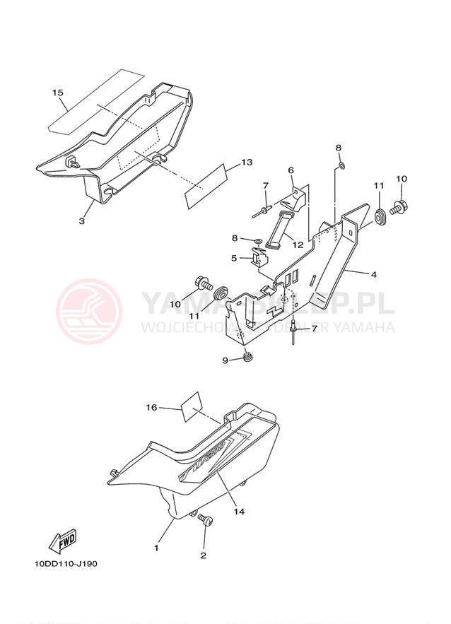 Schemat "Pokrywa boczna" do Yamaha TW200 TW200E1/TW200E1C