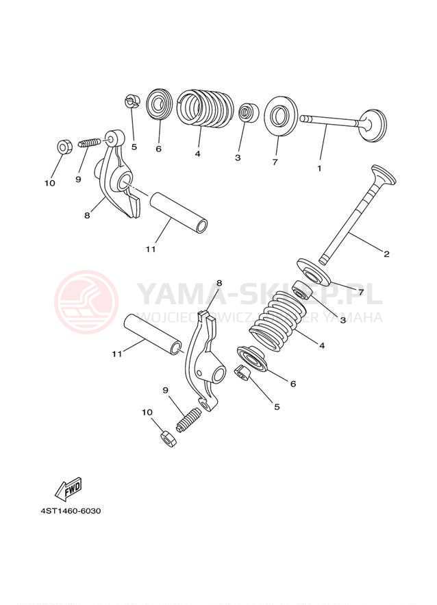 Schemat "zawory" do Yamaha TTR110E TTR110EE
