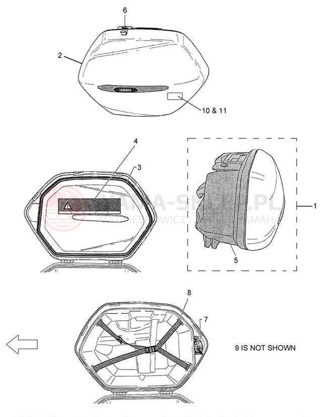 Schemat "Kufry boczne" do Yamaha FJR1300E FJR13ESECR/FJR13ESER