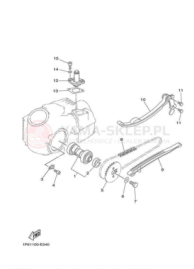 Schemat "Rozrząd - łańcuszek" do Yamaha TTR50E TTR50EE