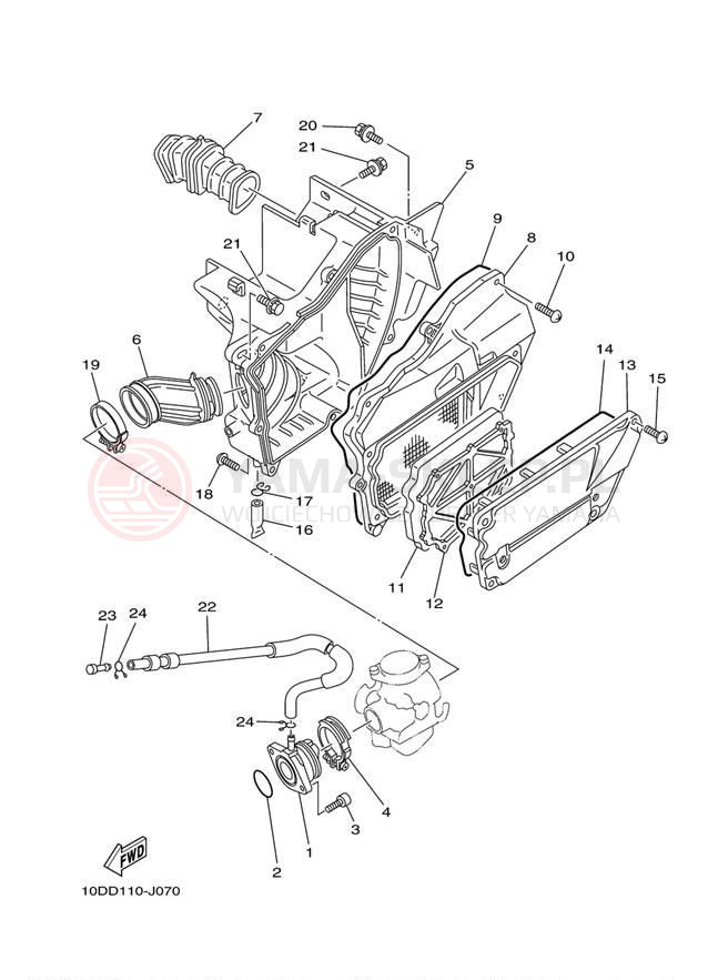 Schemat "Wtrysk paliwa" do Yamaha TW200 TW200E1/TW200E1C