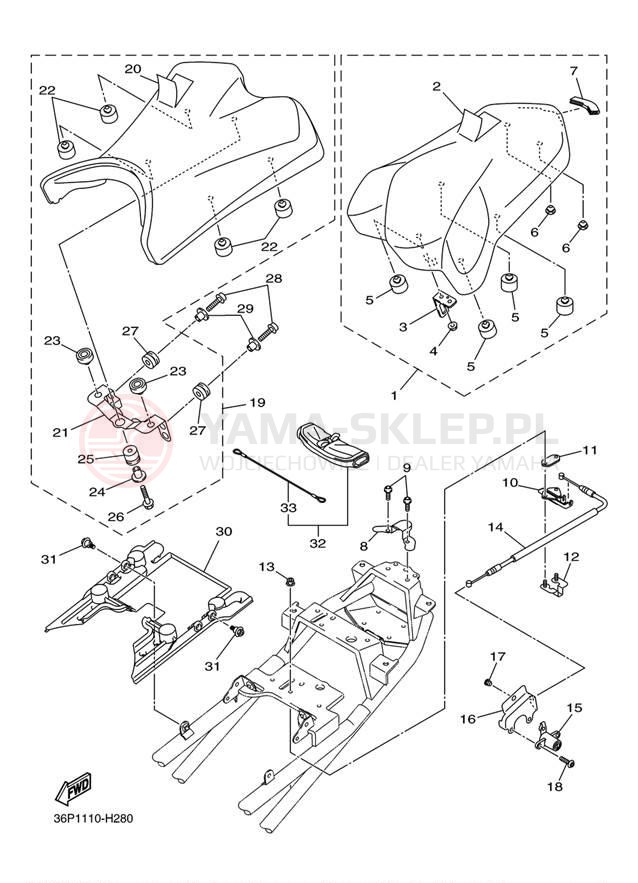 Schemat "siedzenie" do Yamaha FZR6 FZ6RER/FZ6RECR