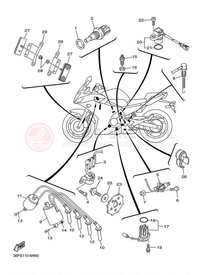 Schemat "układ elektryczny" do Yamaha FZR6 FZ6RECB/FZ6REB