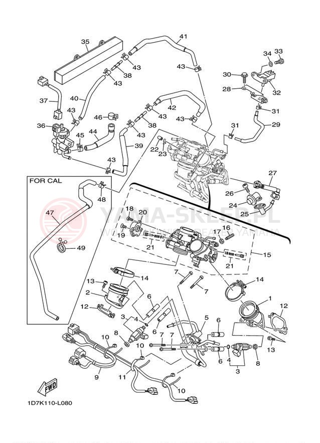 Schemat "Wtrysk paliwa" do Yamaha ROADLINER S XV19SEL/XV19SECL