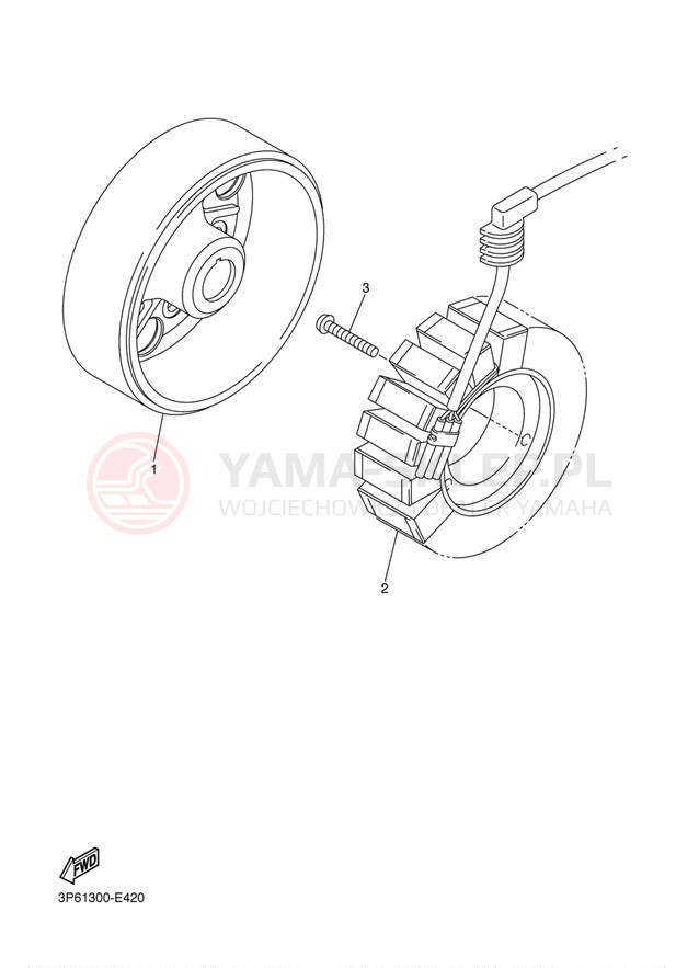 Schemat "prądnica" do Yamaha FJR1300A FJR13AECR/FJR13AER