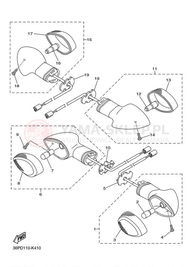 Schemat "kierunkowskazy" do Yamaha FZR6 FZ6RER/FZ6RECR