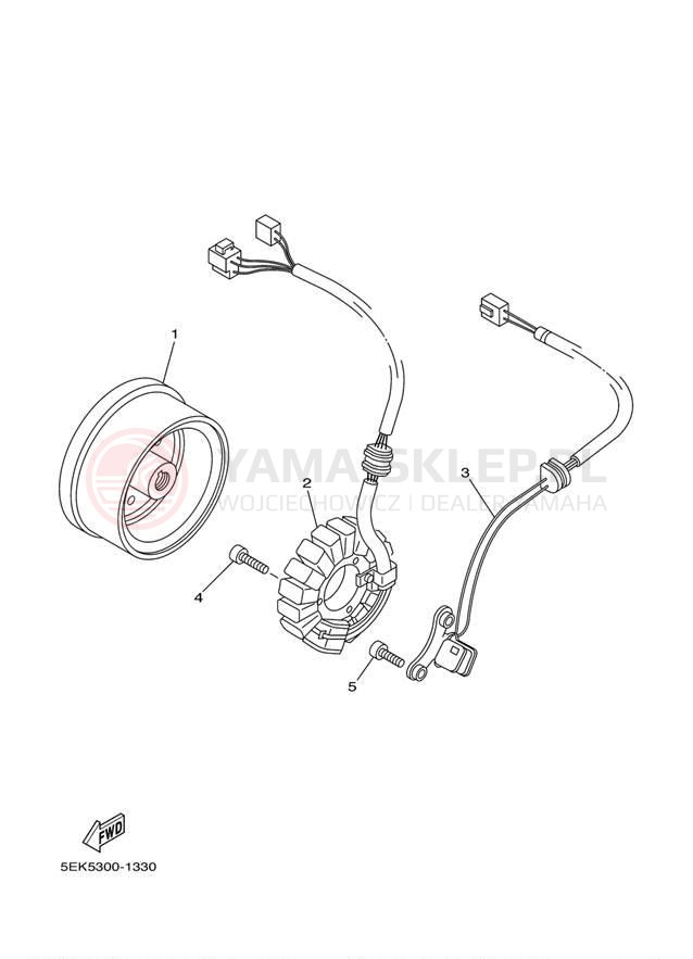 Schemat "prądnica" do Yamaha TW200 TW200E1/TW200E1C