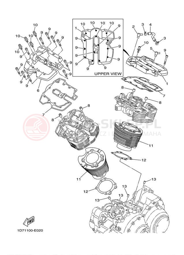 Schemat "cylinder" do Yamaha RAIDER S XV19CSEL/XV19CSECL