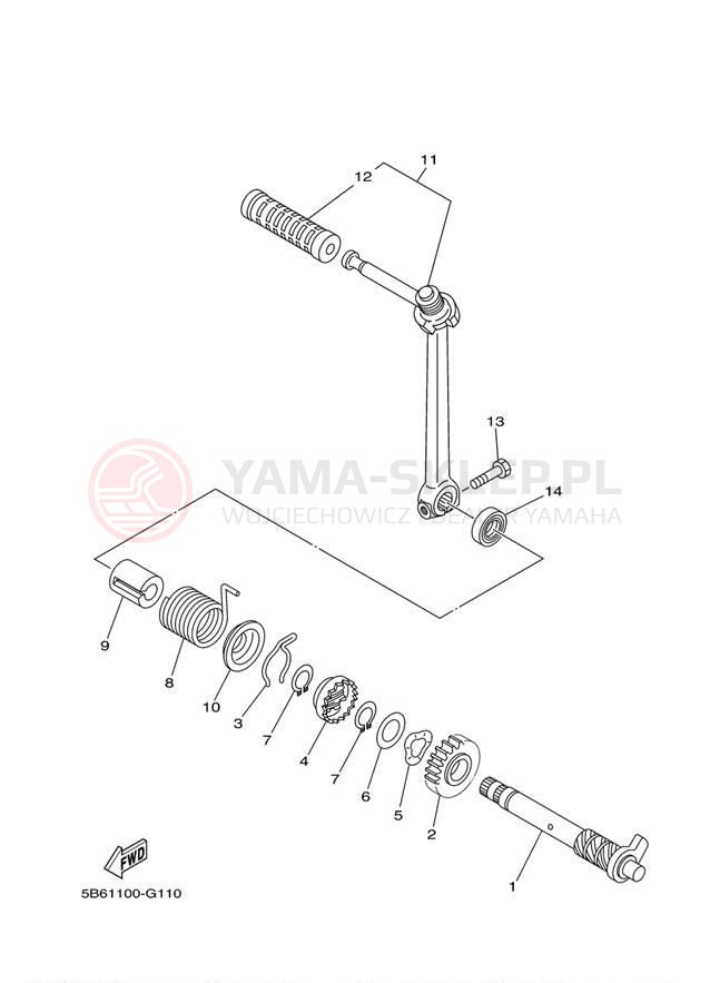 Schemat "rozrusznik" do Yamaha TTR110E TTR110EE