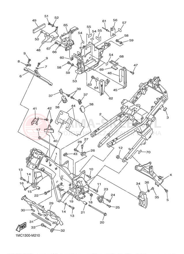 Schemat "rama" do Yamaha FJR1300A FJR13AECR/FJR13AER