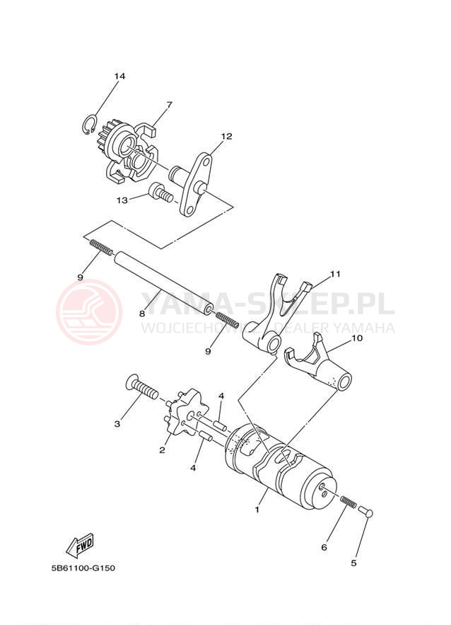 Schemat "Wodziki, automat" do Yamaha TTR110E TTR110EE