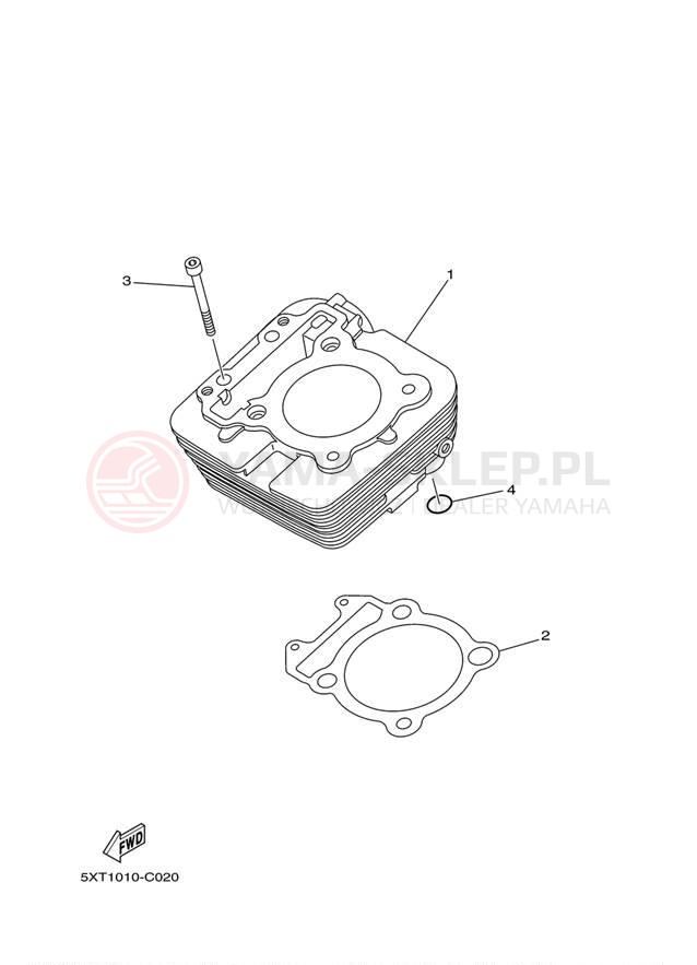 Schemat "cylinder" do Yamaha XT250 XT250YC/XT250Y