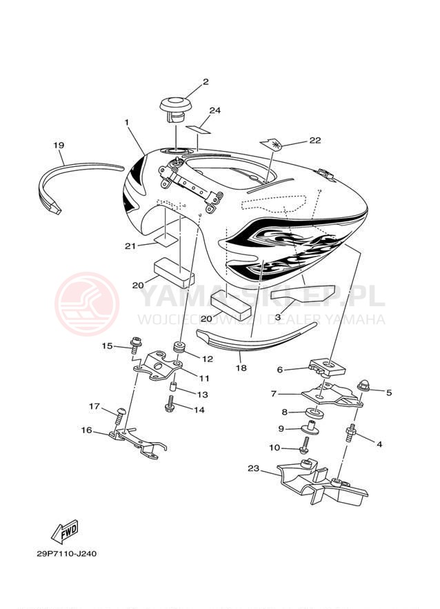 Schemat "zbiornik paliwa" do Yamaha RAIDER S XV19CSZCL/XV19CSZL