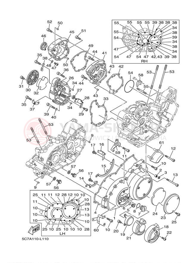 Schemat "Pokrywa silnika" do Yamaha RAIDER SCL XV19SCLDC/XV19SCLD