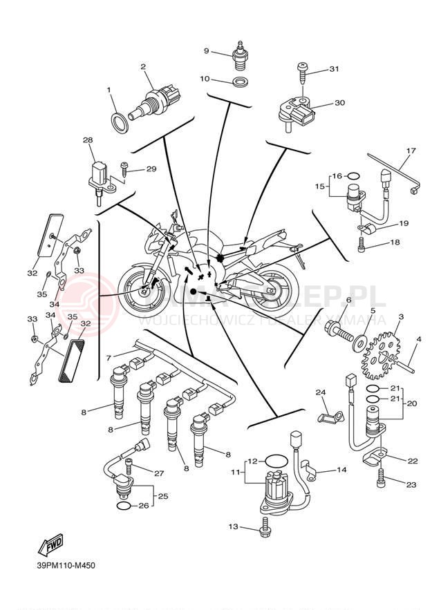 Schemat "układ elektryczny" do Yamaha FZ8 FZ8NDC/FZ8ND